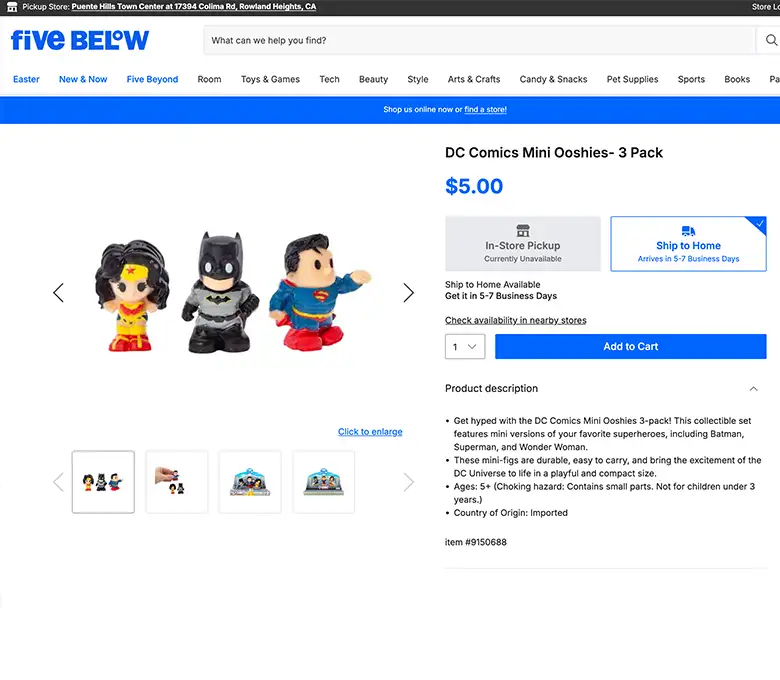 Five Below product page