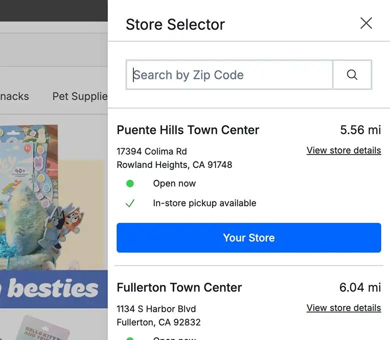 Five Below desktop store locator