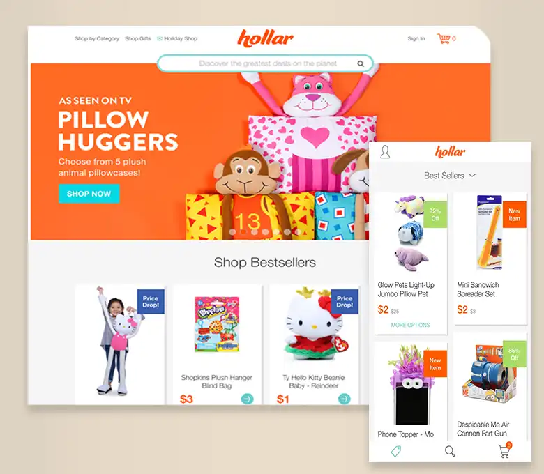 Screenshot of Hollar (e-commerce) project