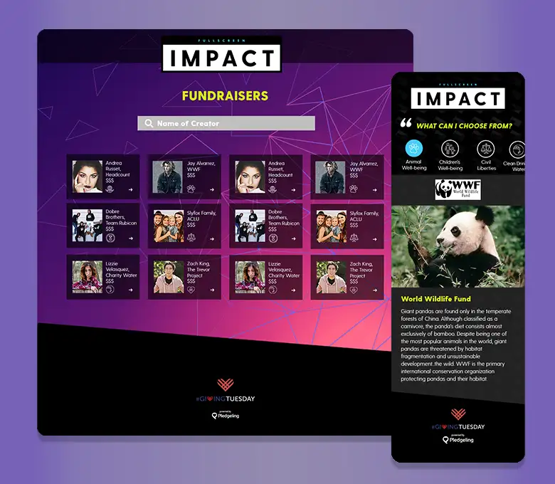 Pledgeling landing page for fundraisers